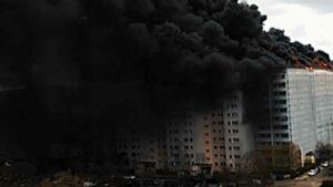 Požár bytových domů v Berlíně