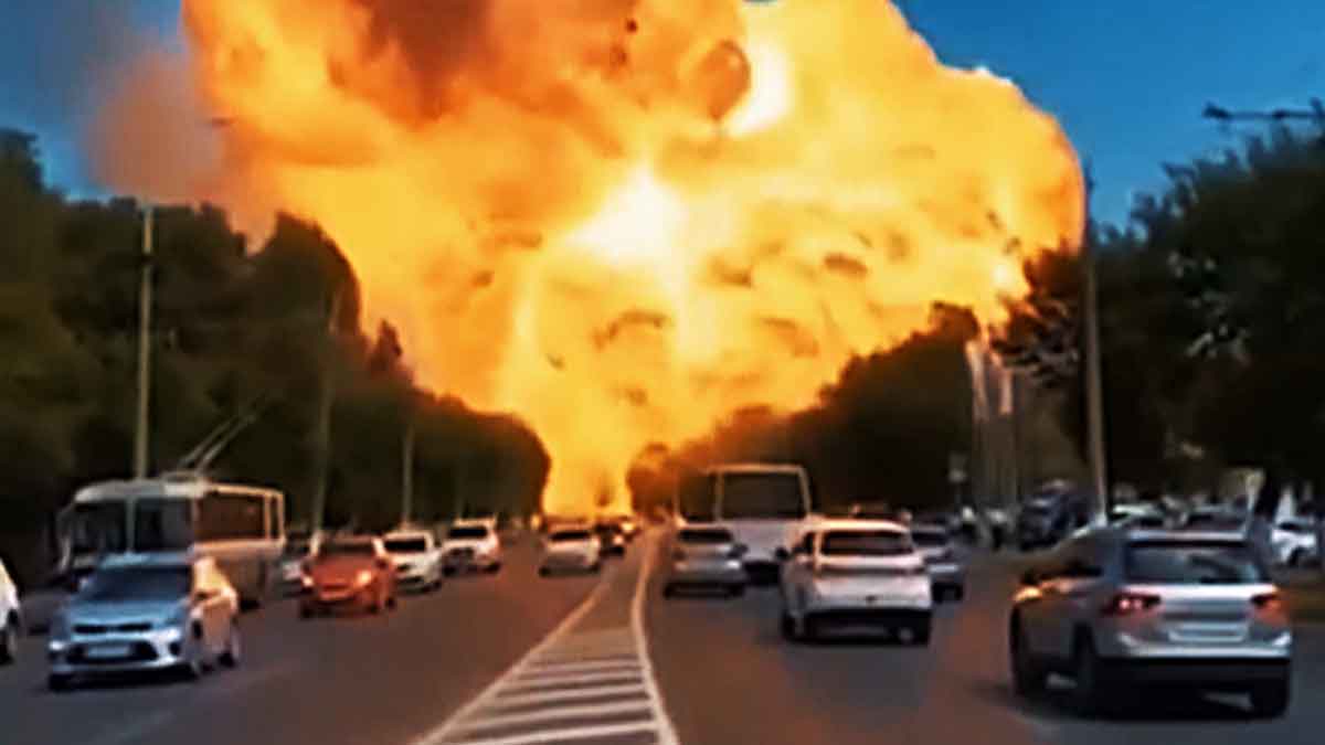 Výbuch čerpací stanice v Rusku